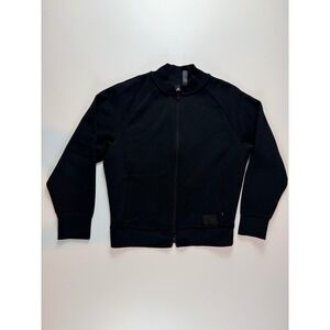 Adidas Primegreen Full Zip Track Jacket Black Tonal Logo Womens Medium H20833